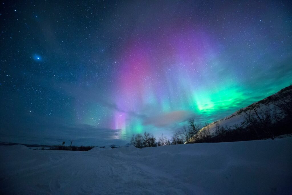 Northern lights in the snow - Photo by Lightscape on Unsplash