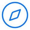 Compass Icon in Blue Accent color